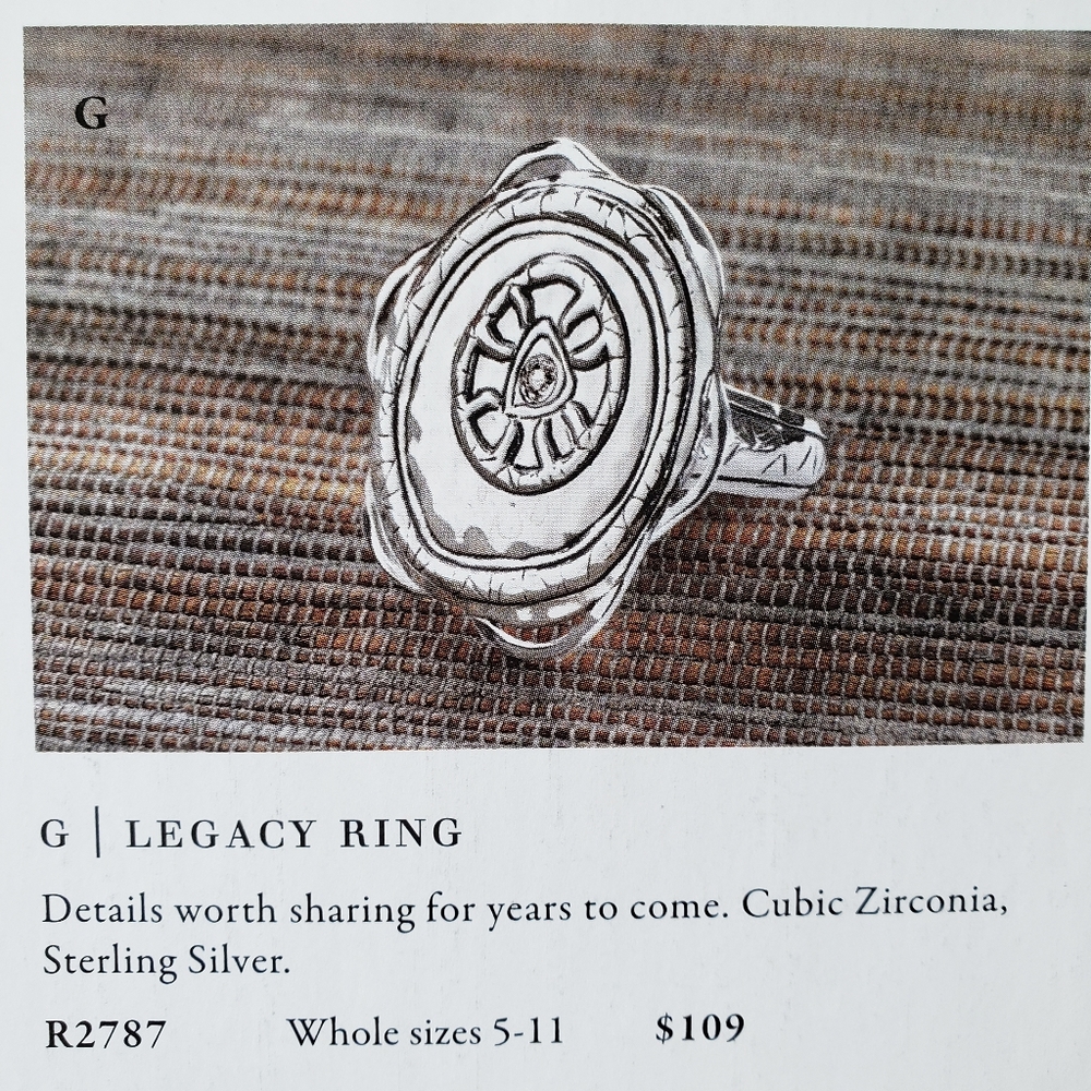 Silpada Sterling Silver CZ Legacy Ring R2787  Size 9.5 RARE